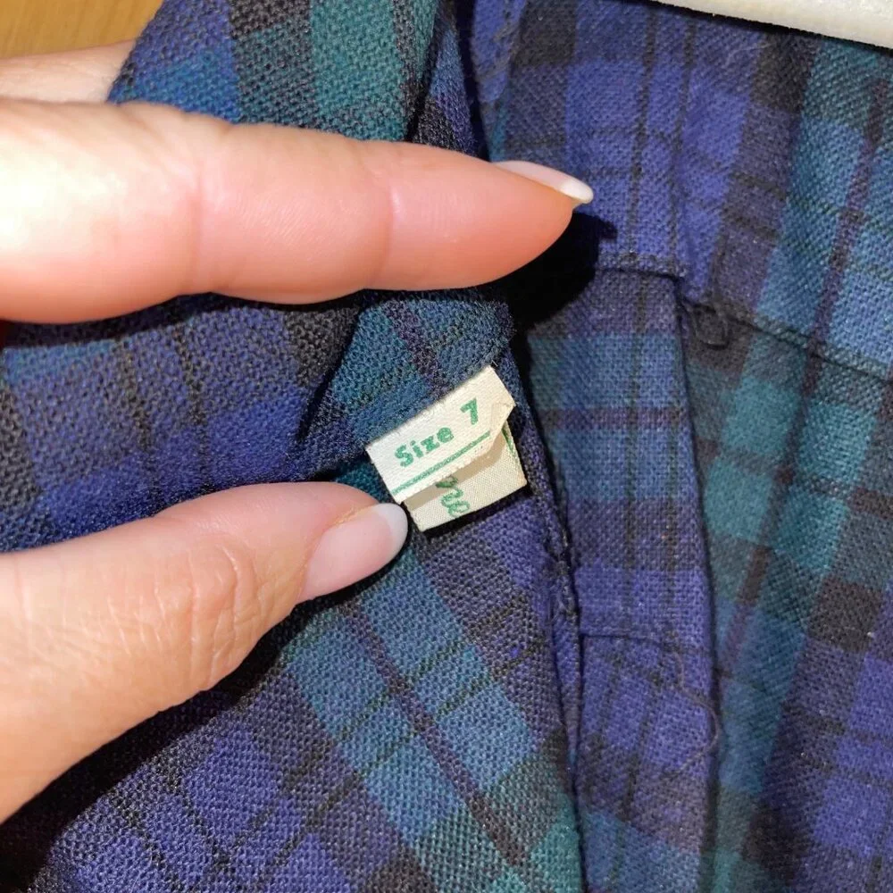Ilene Ricky Vintage Womens Dress Size 7 Blue Plaid Metal Zipper Casual - Picture 9 of 12